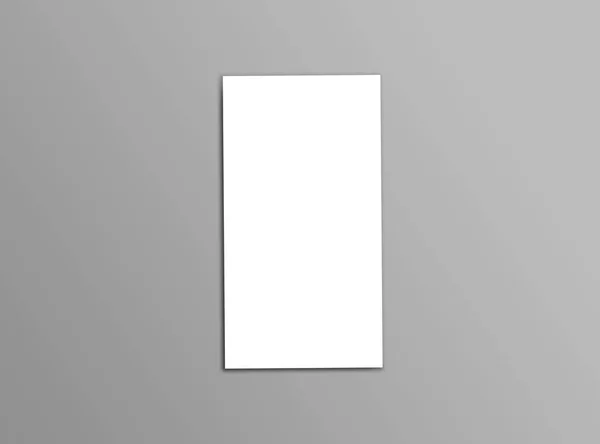 Leeres weißes Flyer-Schablonenpapier auf grauem Hintergrund mit weichem Sch — Stockfoto