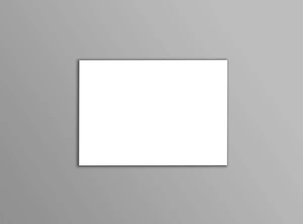 Leeres A4 weißes Flyer-Schablonenpapier auf grauem Hintergrund mit weichem — Stockfoto