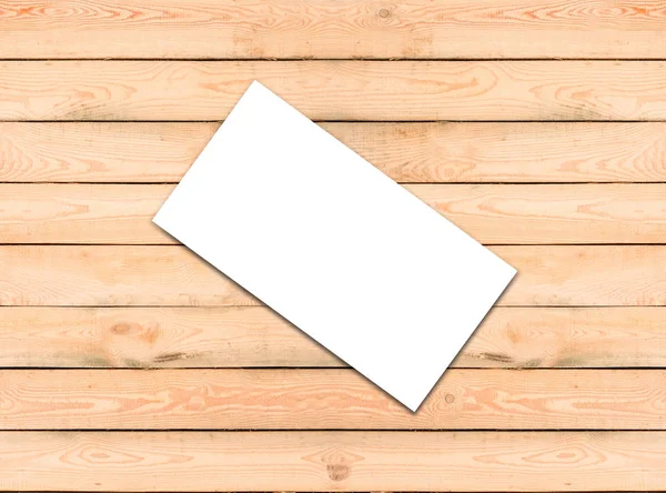 Pusty biały flyer szablon papieru na szarym tle z soft sh — Zdjęcie stockowe