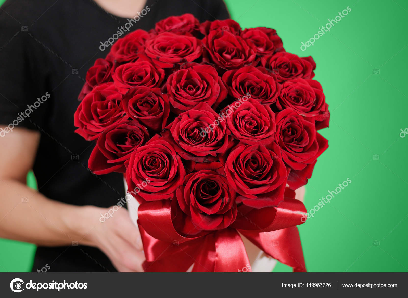 black t shirt with red roses