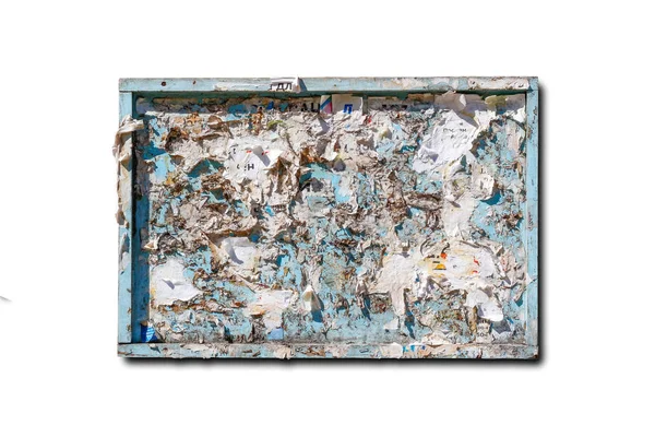 Kirli eski bülten tahtası. Beyaz arka plan üzerinde izole. Portre — Stok fotoğraf