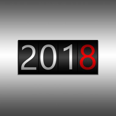 2018. yeni yıl siyah Odometer gri arka plan - yeni yıl 2018