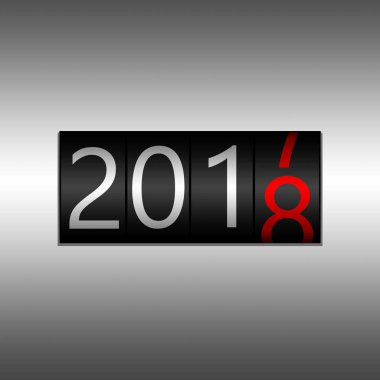 2018. yeni yıl siyah Odometer gri arka plan - yeni yıl 2018