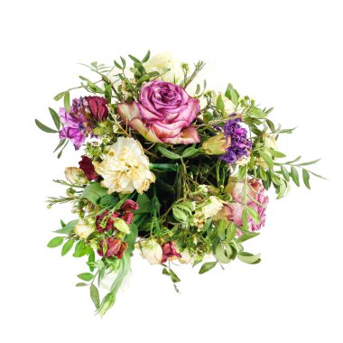 Kompozisyon bir pembe şapka kurutulmuş çiçek dolu. Geniş wh ile bağlı