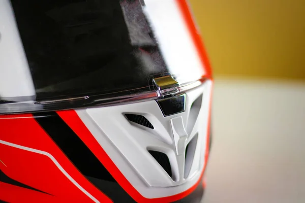 Das Visier Helm Ist Schloss Geschlossen Motorradhelm Design Nahaufnahme — Stockfoto