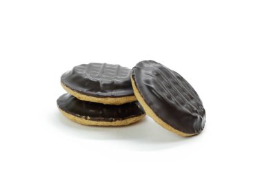 Reçelli bisküvi ve çikolatayla kaplı. Kapatın. Ben...