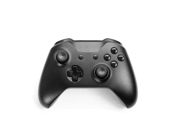 Black gamepad for playing computer games. Isolated on a white ba — Stock Photo, Image