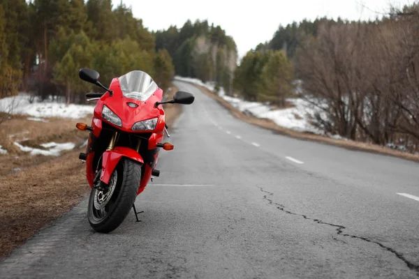 Krasnoyarsk Ryssland Mars 2019 Röd Och Svart Sportbike Honda Cbr — Stockfoto