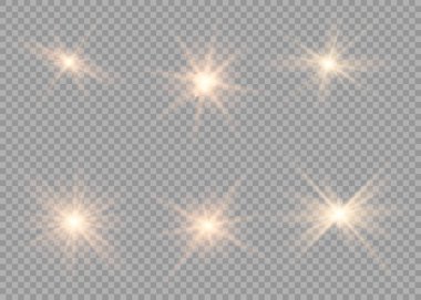 Şeffaf güneş ışığı vektörü. Özel lens ışık efekti.