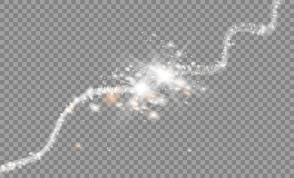 빛 광선 효과 별 파열 반짝 투명 background.Comet에 격리와 — 스톡 벡터