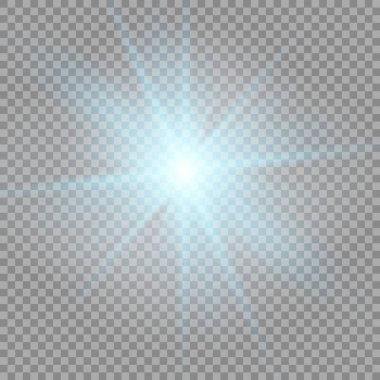 Şeffaf güneş ışığı vektörü. Özel lens ışık efekti.