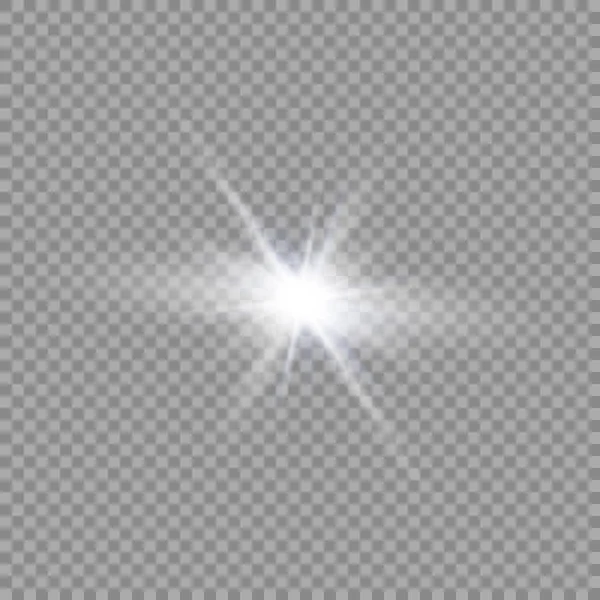 Vetor luz solar transparente efeito de luz de erupção de lente especial — Vetor de Stock