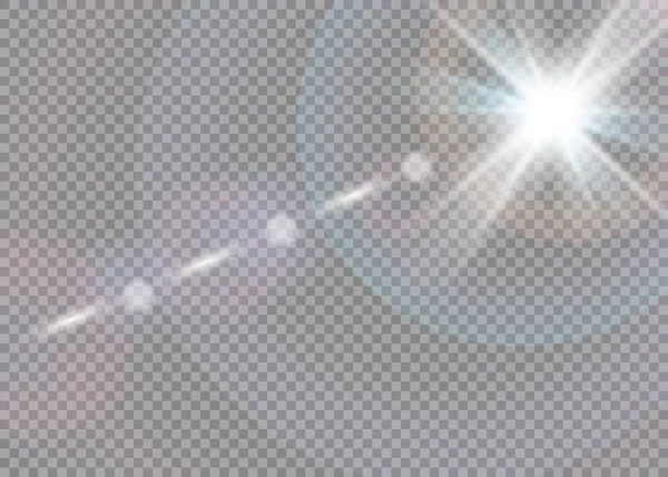 Vector transparant zonlicht speciale lens flare licht effect. — Stockvector