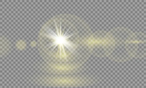 Вектор прозорого сонячного світла спеціальний ефект спалаху світла лінзи . — стоковий вектор