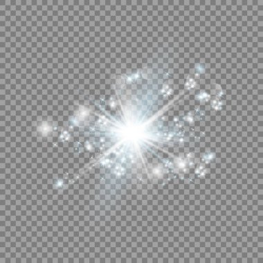 Parlak ışık efekti. Parıltısız yıldız patlaması..