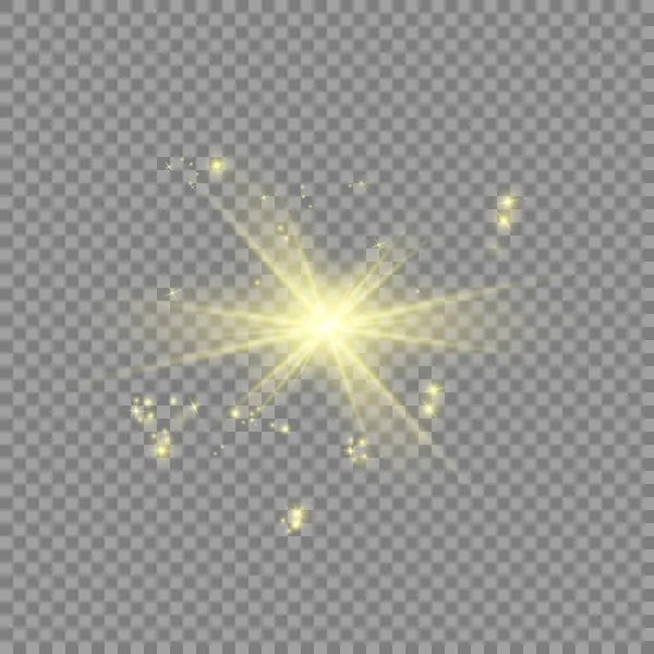 Effet lumineux. Étoile éclatante avec des étincelants.Un. — Image vectorielle