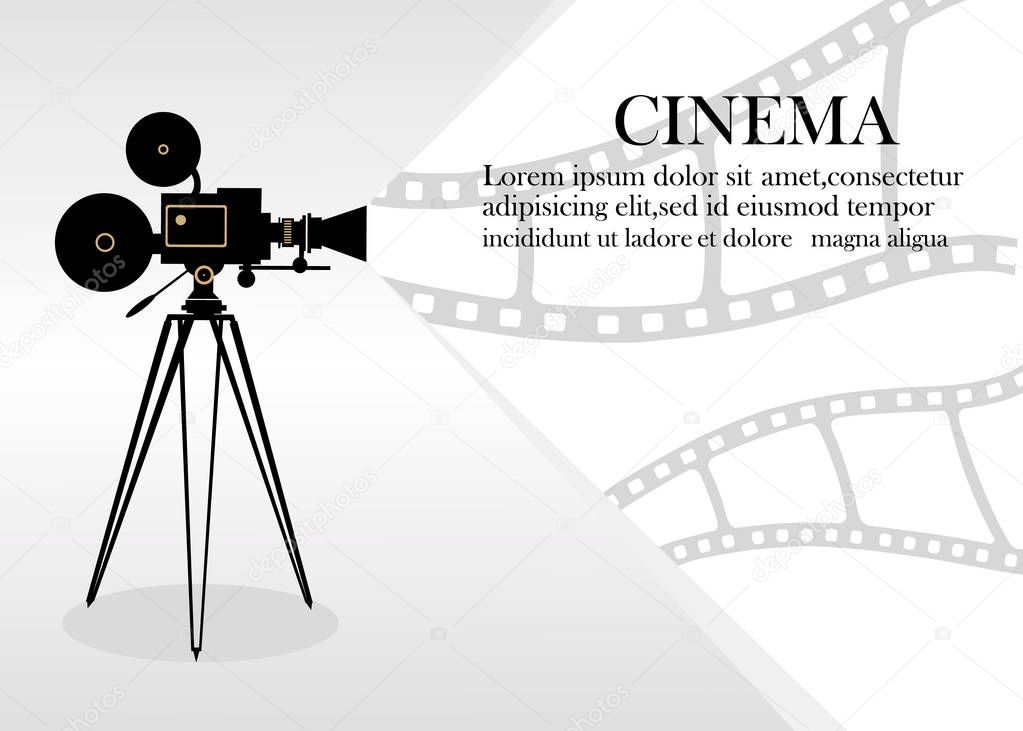 Cinema festival poster or flyer template for your design. Vector illustration