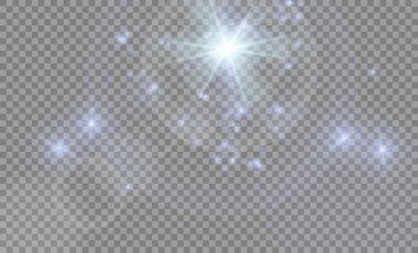 Şeffaf güneş ışığı vektörü. Özel lens ışık efekti..