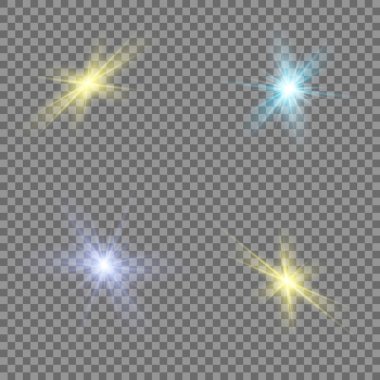 Şeffaf güneş ışığı vektörü. Özel lens ışık efekti.
