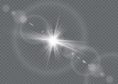 Şeffaf güneş ışığı vektörü. Özel lens ışık efekti..