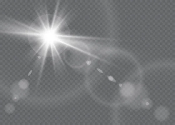 Vector transparant zonlicht speciale lens flare licht effect. — Stockvector