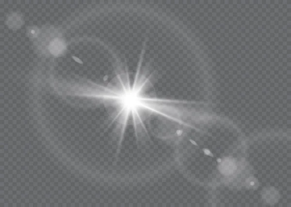 Vektor transparentní sluneční světlo speciální objektiv světlice světelný efekt. — Stockový vektor