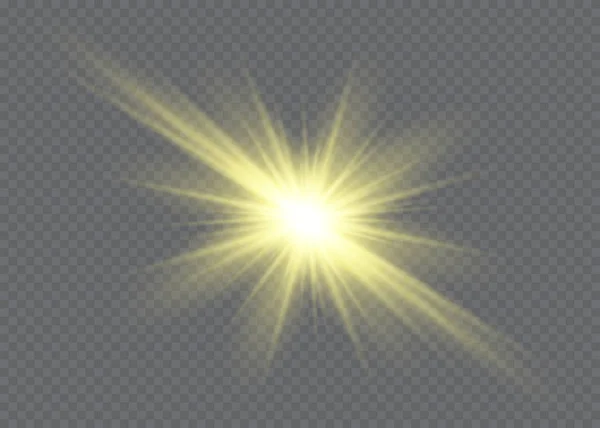 Ster op een transparante achtergrond, lichteffect, vector illustratie. explosie met sparkles. Sun.Magic — Stockvector