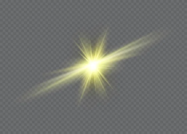 Зірка на прозорому фоні, світловий ефект, векторна ілюстрація. вибух з блискітками.Sun.magic — стоковий вектор
