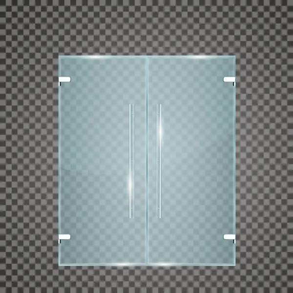 ガラスのドアは、透明な背景に分離されました。ベクトル図 — ストックベクタ