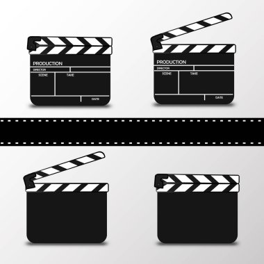 Bir beyaz background.film.time.vector örnek üzerinde gerçekçi clapper.cinema.Board.