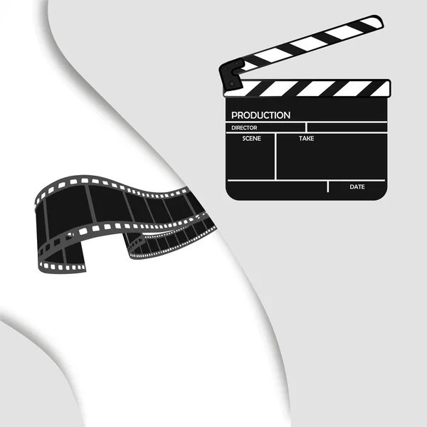 现实上白色 background.film.time.vector 图 clapper.cinema.Board. — 图库矢量图片