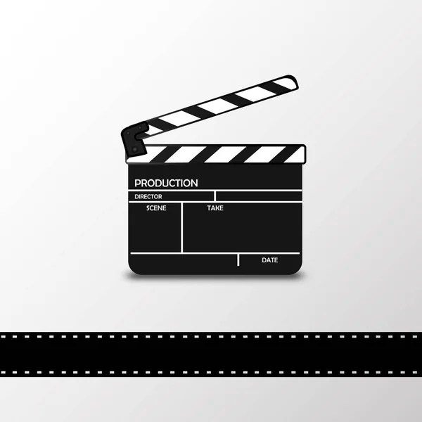 现实上白色 background.film.time.vector 图 clapper.cinema.Board. — 图库矢量图片