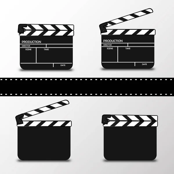 现实上白色 background.film.time.vector 图 clapper.cinema.Board. — 图库矢量图片