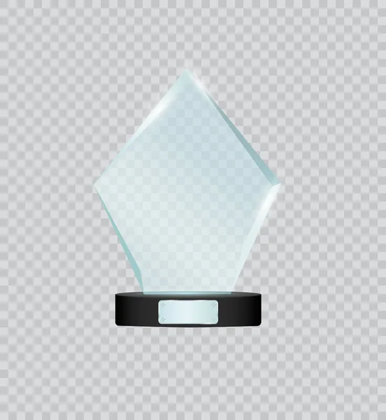 Premio Trofeo de Cristal. Ilustración vectorial aislada sobre fondo transparente — Archivo Imágenes Vectoriales