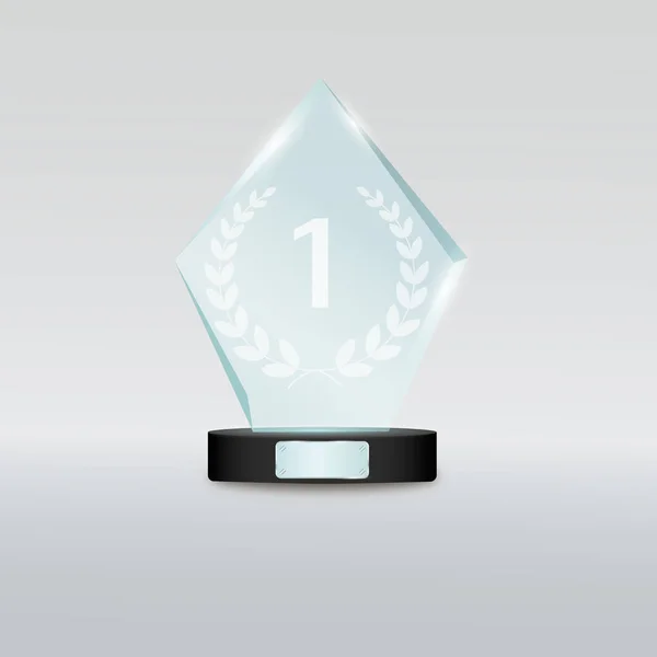 Glass Trophy Award. Vector illustration — Stock Vector