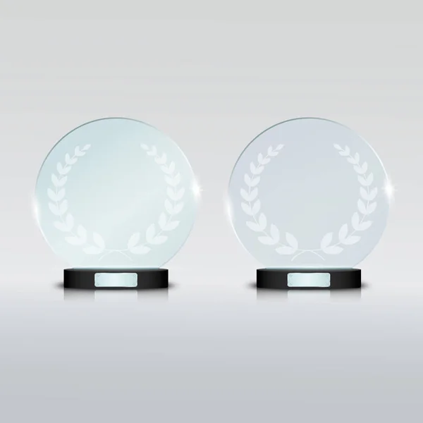 Премия Circle Glass Trophy. Векторная иллюстрация на сером фоне — стоковый вектор
