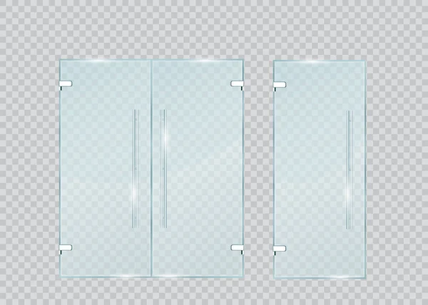 透明背景上孤立的玻璃门。矢量图 — 图库矢量图片