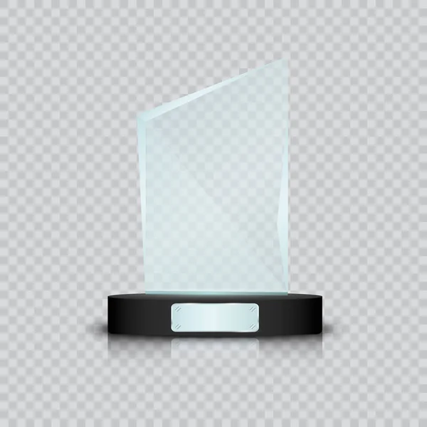 Premio Set Of Glass Trophy. Illustrazione vettoriale isolata su sfondo trasparente — Vettoriale Stock
