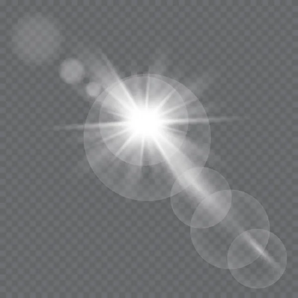 Vector transparant zonlicht speciale lens flare licht effect. — Stockvector