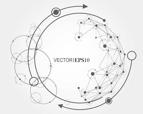 Conceito de ligação. Antecedentes vetoriais geométricos para apresentação empresarial ou científica. — Vetor de Stock