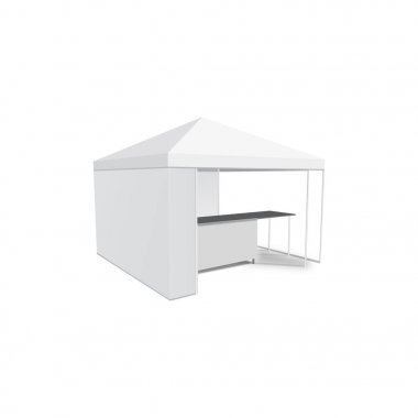 Olay ticaret göstermek açılır çadır mobil reklam seçim çerçevesi. Yukarı, şablon alay. İllüstrasyon izole beyaz arka plan üzerinde.