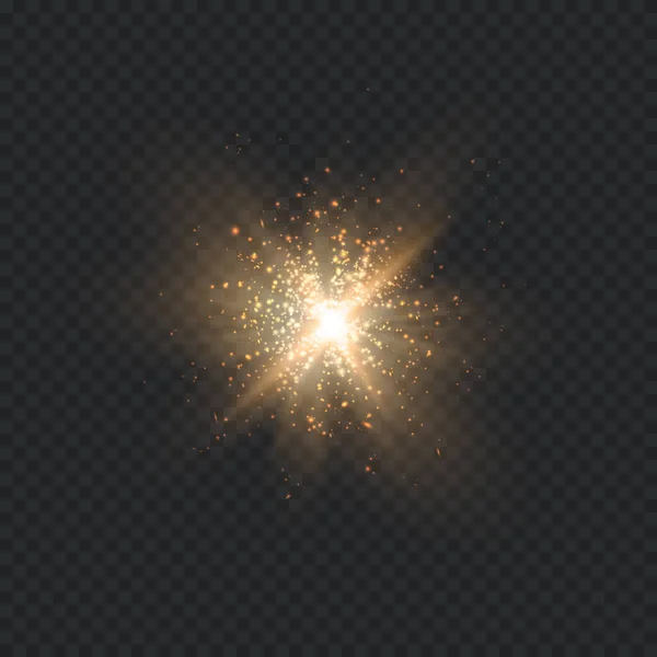 Glow light effect. Star burst with sparkles.Sun — Stock Vector
