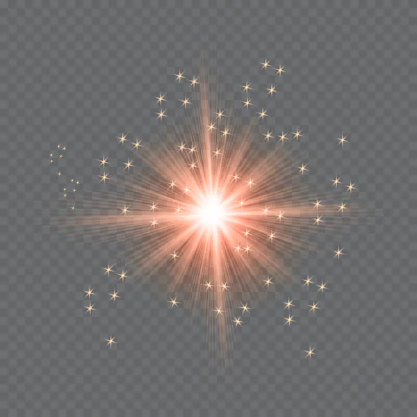 Эффект свечения. Звезды вспыхивают искрами. — стоковый вектор