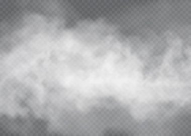 Sis ya da duman izole edilmiş şeffaf özel efekt. Beyaz vektör bulanıklığı, sis veya sis arkaplanı. Vektör illüstrasyonu