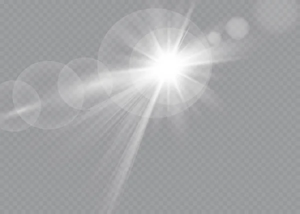 Wektor przezroczyste światło słoneczne specjalny efekt świetlny obiektywu. — Wektor stockowy