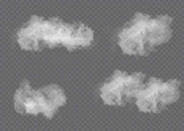 Sis ya da duman izole edilmiş şeffaf özel efekt. Beyaz vektör bulanıklığı, sis veya sis arkaplanı. Vektör illüstrasyonu