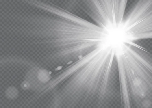 Wektor przezroczyste światło słoneczne specjalny efekt świetlny obiektywu. — Wektor stockowy