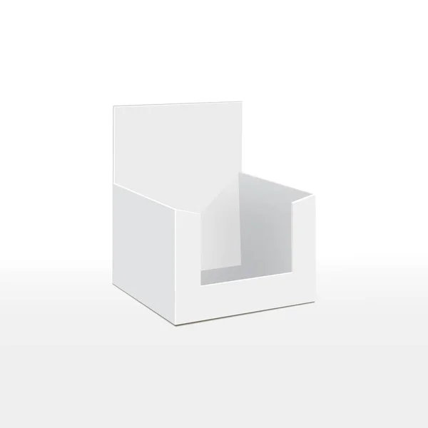 Karton boş boş ekran göster kutusunu tutucu reklam ilanları, broşürler, ürünler için. İllüstrasyon izole beyaz arka plan üzerinde