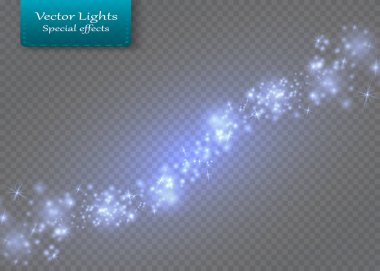 Beyaz kıvılcım ve glitter özel ışık efekti yıldız. Sihirli toz parçacıklarının köpüklü
