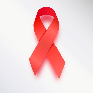 AIDS bilinçlendirme kırmızı şerit. Dünya AIDS günü kavramı